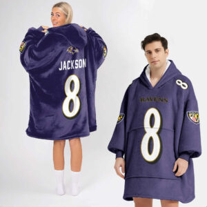Baltimore Ravens Football Unisex Blanket Hoodie Custom Name And Number