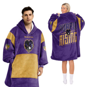 Baltimore Ravens Football Unisex Blanket Hoodie Custom Name And Number