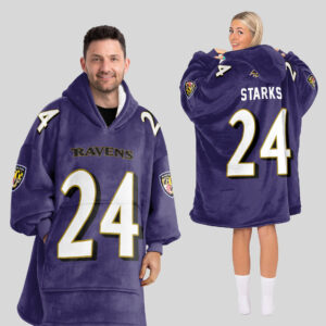 Baltimore Ravens Football Unisex Blanket Hoodie Custom Name And Number