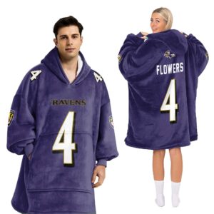 Baltimore Ravens Football Unisex Blanket Hoodie Custom Name And Number