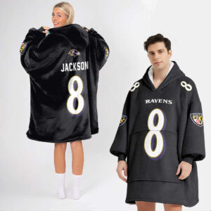 Baltimore Ravens Football Unisex Blanket Hoodie Custom Name And Number