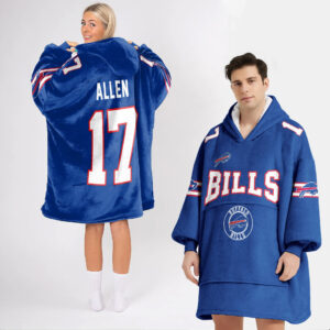 Buffalo Bills Football Unisex Blanket Hoodie Custom Name And Number