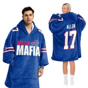 Buffalo Bills Football Unisex Blanket Hoodie Custom Name And Number