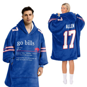 Buffalo Bills Football Unisex Blanket Hoodie Custom Name And Number