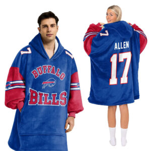 Buffalo Bills Football Unisex Blanket Hoodie Custom Name And Number