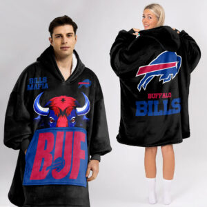 Buffalo Bills Football Unisex Blanket Hoodie Custom Name And Number