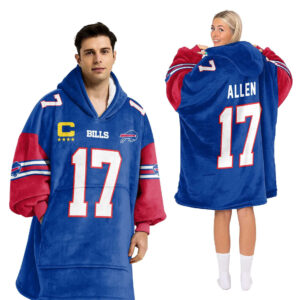 Buffalo Bills Football Unisex Blanket Hoodie Custom Name And Number