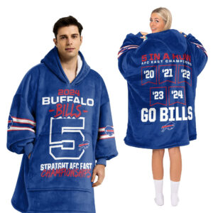 Buffalo Bills Football Unisex Blanket Hoodie Custom Name And Number