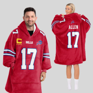 Buffalo Bills Football Unisex Blanket Hoodie Custom Name And Number