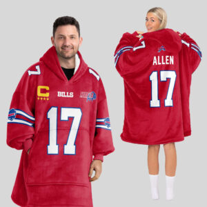 Buffalo Bills Football Unisex Blanket Hoodie Custom Name And Number