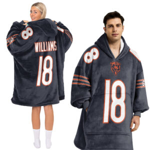 Chicago Bears Football Unisex Blanket Hoodie Custom Name And Number