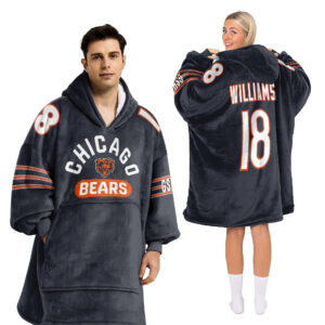 Chicago Bears Football Unisex Blanket Hoodie Custom Name And Number