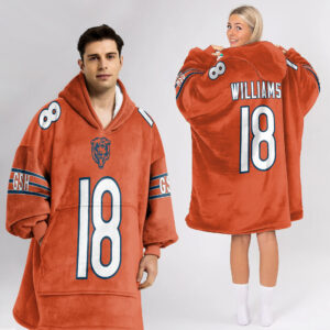 Chicago Bears Football Unisex Blanket Hoodie Custom Name And Number