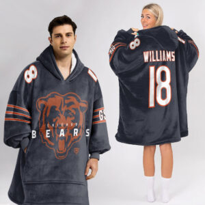 Chicago Bears Football Unisex Blanket Hoodie Custom Name And Number