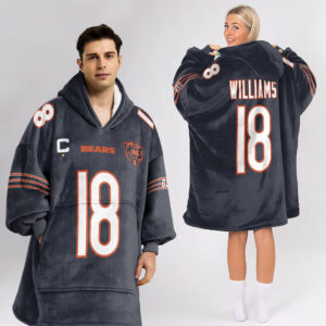 Chicago Bears Football Unisex Blanket Hoodie Custom Name And Number