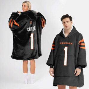 Cincinnati Bengals Football Unisex Blanket Hoodie Custom Name And Number