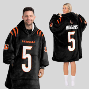 Cincinnati Bengals Football Unisex Blanket Hoodie Custom Name And Number