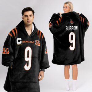 Cincinnati Bengals Football Unisex Blanket Hoodie Custom Name And Number