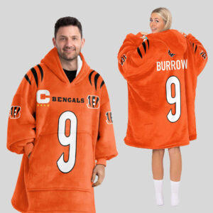 Cincinnati Bengals Football Unisex Blanket Hoodie Custom Name And Number
