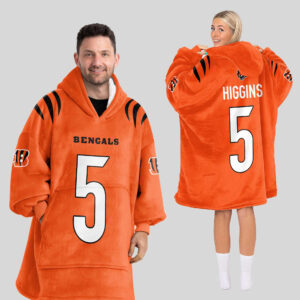 Cincinnati Bengals Football Unisex Blanket Hoodie Custom Name And Number