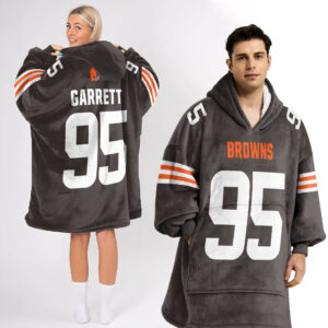 Cleveland Browns Football Unisex Blanket Hoodie Custom Name And Number