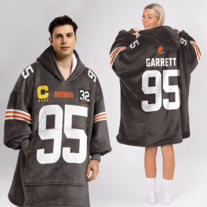 Cleveland Browns Football Unisex Blanket Hoodie Custom Name And Number