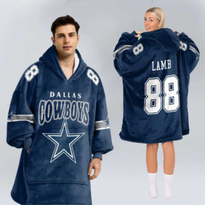 Dallas Cowboys Football Unisex Blanket Hoodie Custom Name And Number