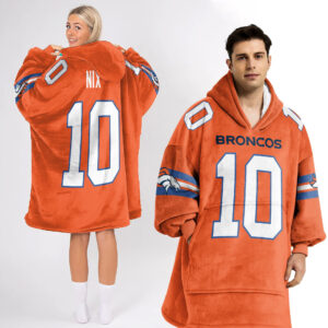 Denver Broncos Football Unisex Blanket Hoodie Custom Name And Number