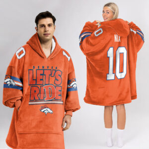 Denver Broncos Football Unisex Blanket Hoodie Custom Name And Number