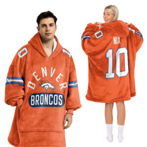 Denver Broncos Football Unisex Blanket Hoodie Custom Name And Number