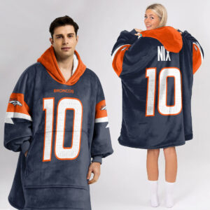 Denver Broncos Football Unisex Blanket Hoodie Custom Name And Number