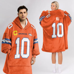 Denver Broncos Football Unisex Blanket Hoodie Custom Name And Number