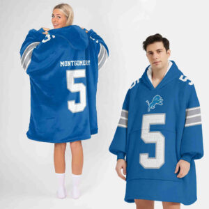 Detroit Lions Football Unisex Blanket Hoodie Custom Name And Number