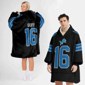 Detroit Lions Football Unisex Blanket Hoodie Custom Name And Number