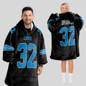 Detroit Lions Football Unisex Blanket Hoodie Custom Name And Number