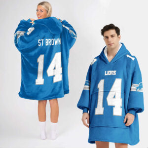 Detroit Lions Football Unisex Blanket Hoodie Custom Name And Number