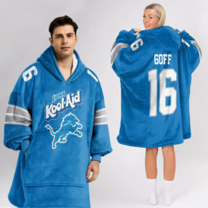 Detroit Lions Football Unisex Blanket Hoodie Custom Name And Number