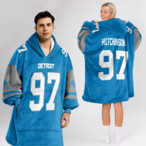 Detroit Lions Football Unisex Blanket Hoodie Custom Name And Number