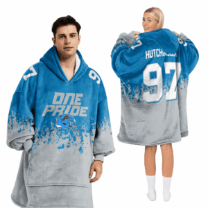 Detroit Lions Football Unisex Blanket Hoodie Custom Name And Number