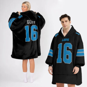 Detroit Lions Football Unisex Blanket Hoodie Custom Name And Number