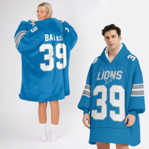 Detroit Lions Football Unisex Blanket Hoodie Custom Name And Number