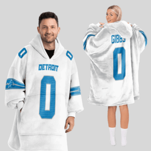Detroit Lions Football Unisex Blanket Hoodie Custom Name And Number