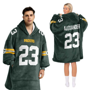 Green Bay Packers Football Unisex Blanket Hoodie Custom Name And Number