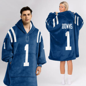 Indianapolis Colts Football Unisex Blanket Hoodie Custom Name And Number