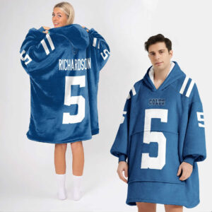 Indianapolis Colts Football Unisex Blanket Hoodie Custom Name And Number