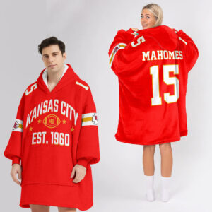 Kansas City Chiefs Football Unisex Blanket Hoodie Custom Name And Number