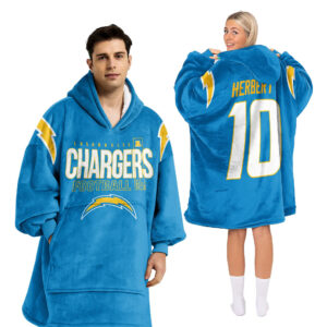 Los Angeles Chargers Football Unisex Blanket Hoodie Custom Name And Number