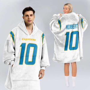Los Angeles Chargers Football Unisex Blanket Hoodie Custom Name And Number
