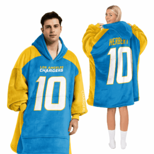 Los Angeles Chargers Football Unisex Blanket Hoodie Custom Name And Number