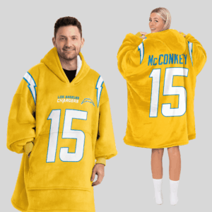 Los Angeles Chargers Football Unisex Blanket Hoodie Custom Name And Number